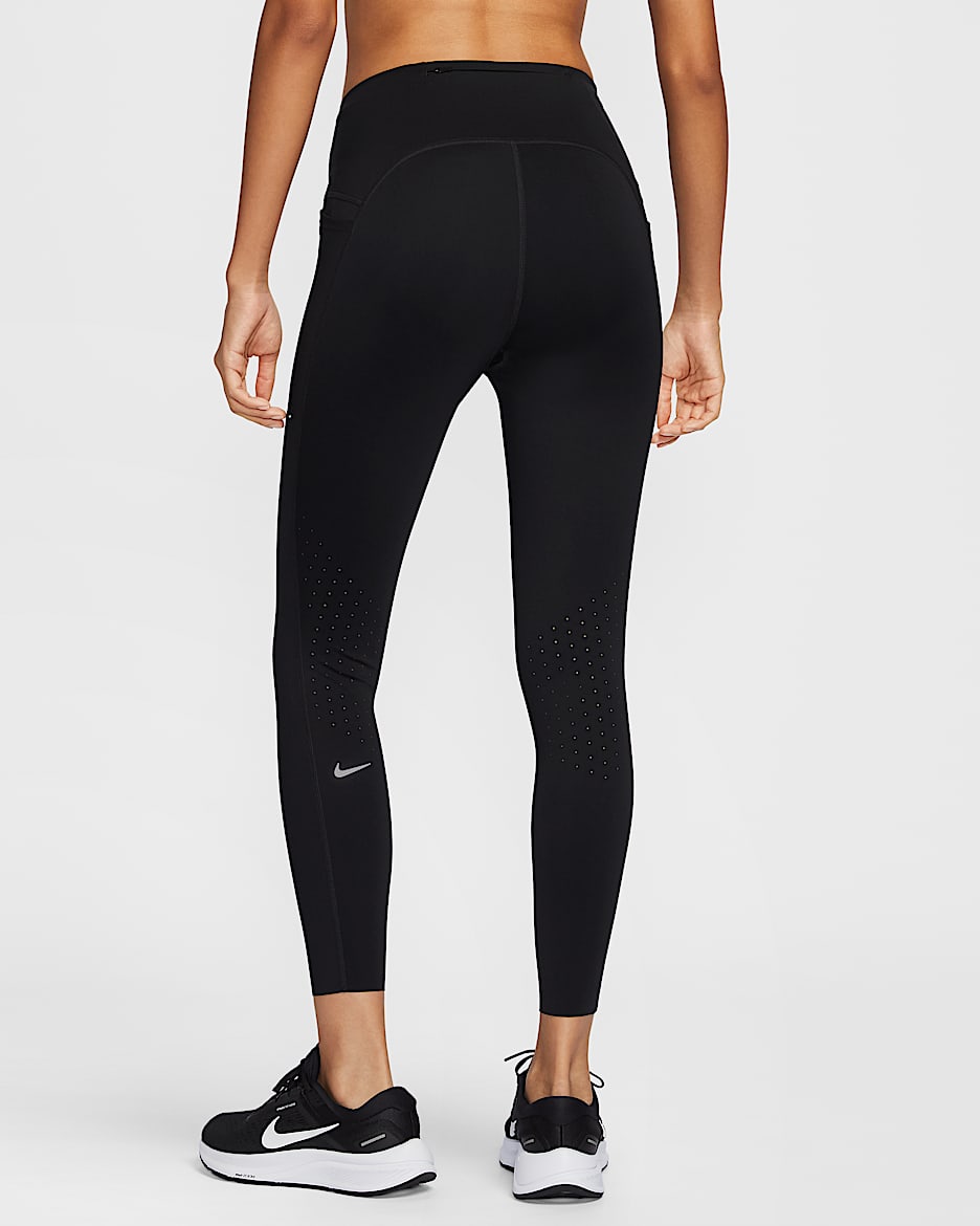 Nike Swift 女子速干高腰口袋跑步九分紧身裤 - 黑