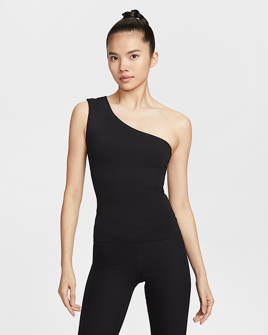 Nike Zenvy Dri-FIT 女子速干不对称背心 - 黑
