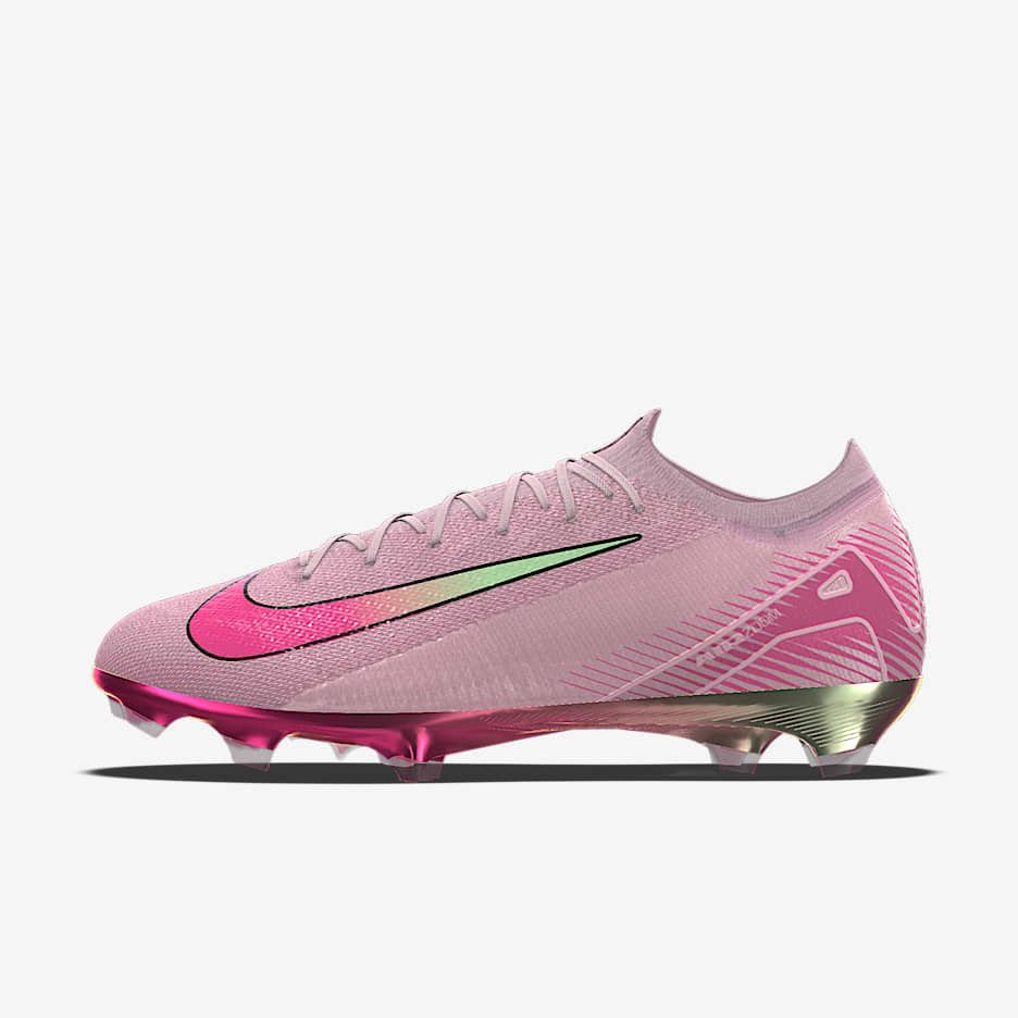 Nike Mercurial Vapor 16 Elite By You 耐克刺客系列专属定制天然硬质草地低帮足球鞋 - 泡沫粉/透明粉/泡沫粉