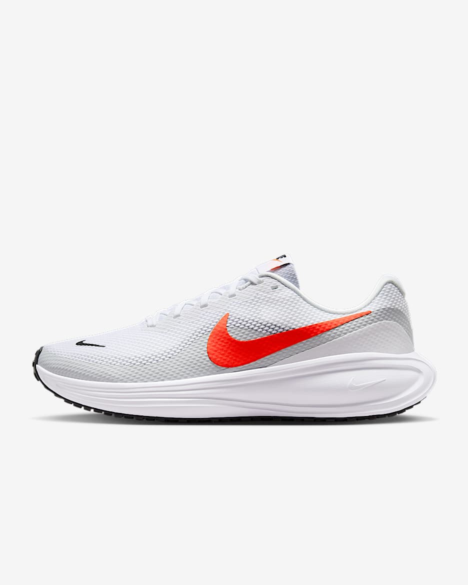 Nike Revolution 8 男子公路跑步鞋 - 白色/白金色/黑/亮深红