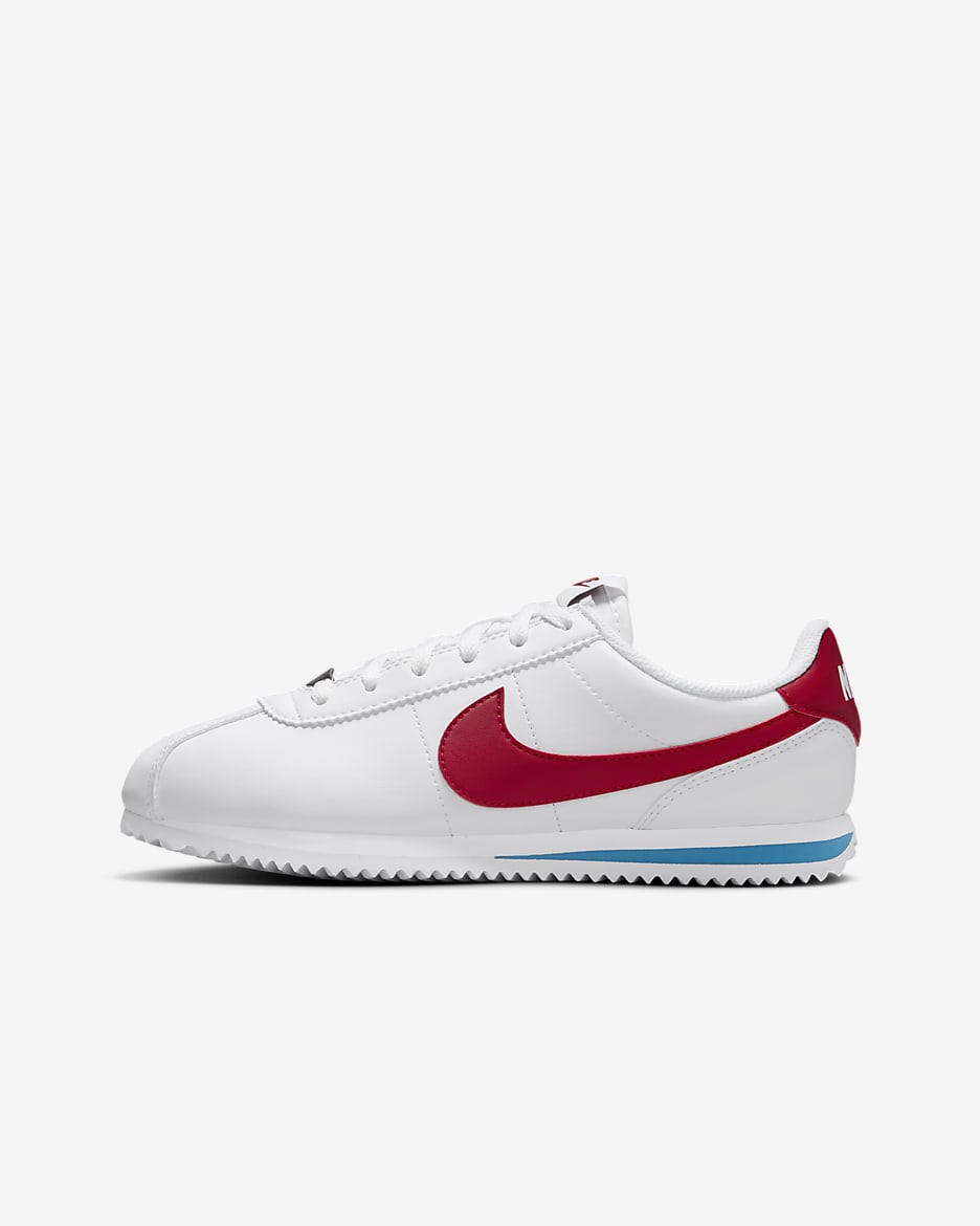 Nike Cortez 大童复古运动鞋（亲子款） - 白色/校园蓝/校园红