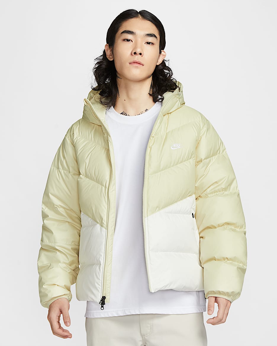 Nike Windrunner 耐克风行者系列男子拒水羽绒夹克 - 浅卡其/帆白/白色