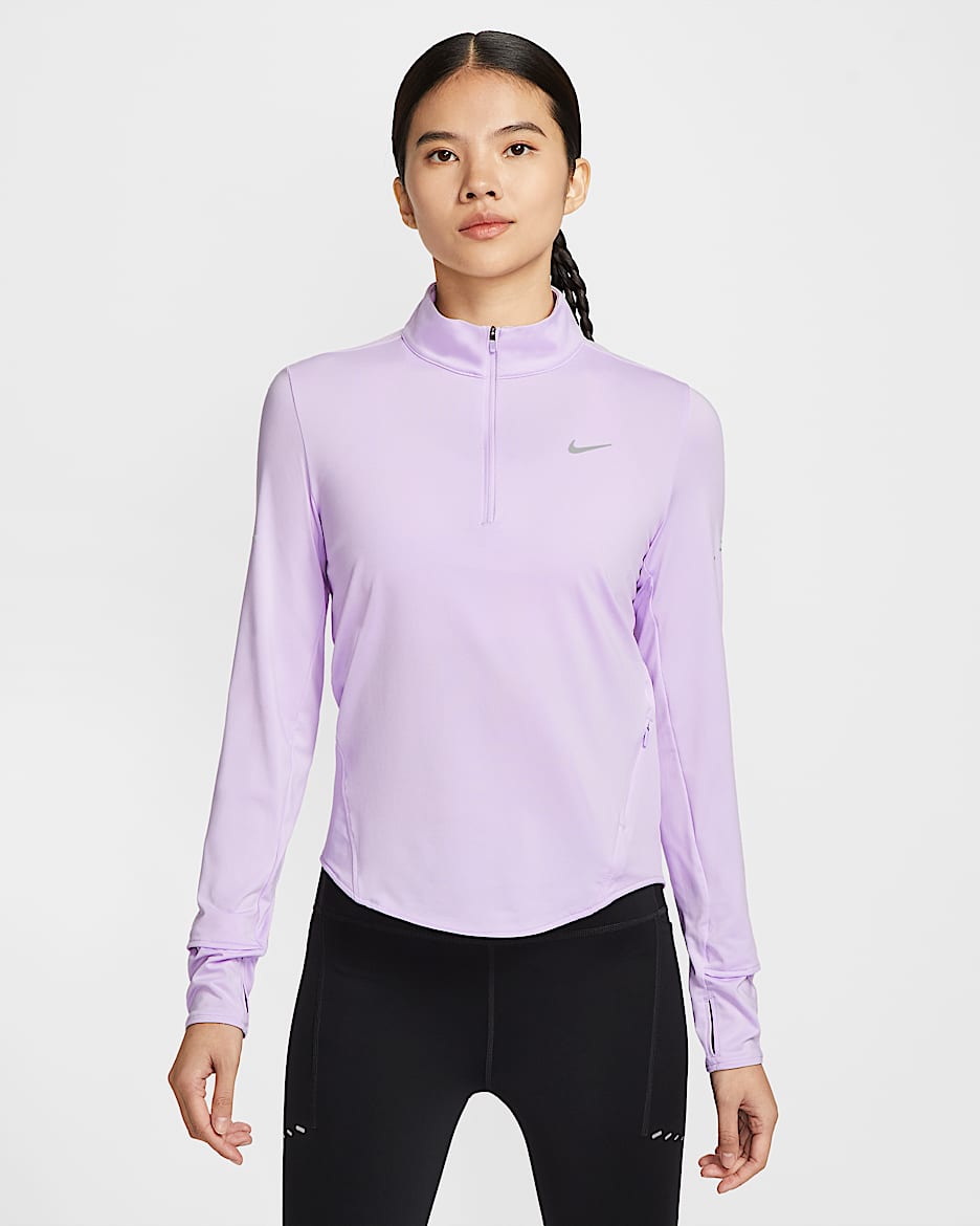 Nike Swift Dri-FIT 女子防晒速干跑步上衣 - 薄雾紫