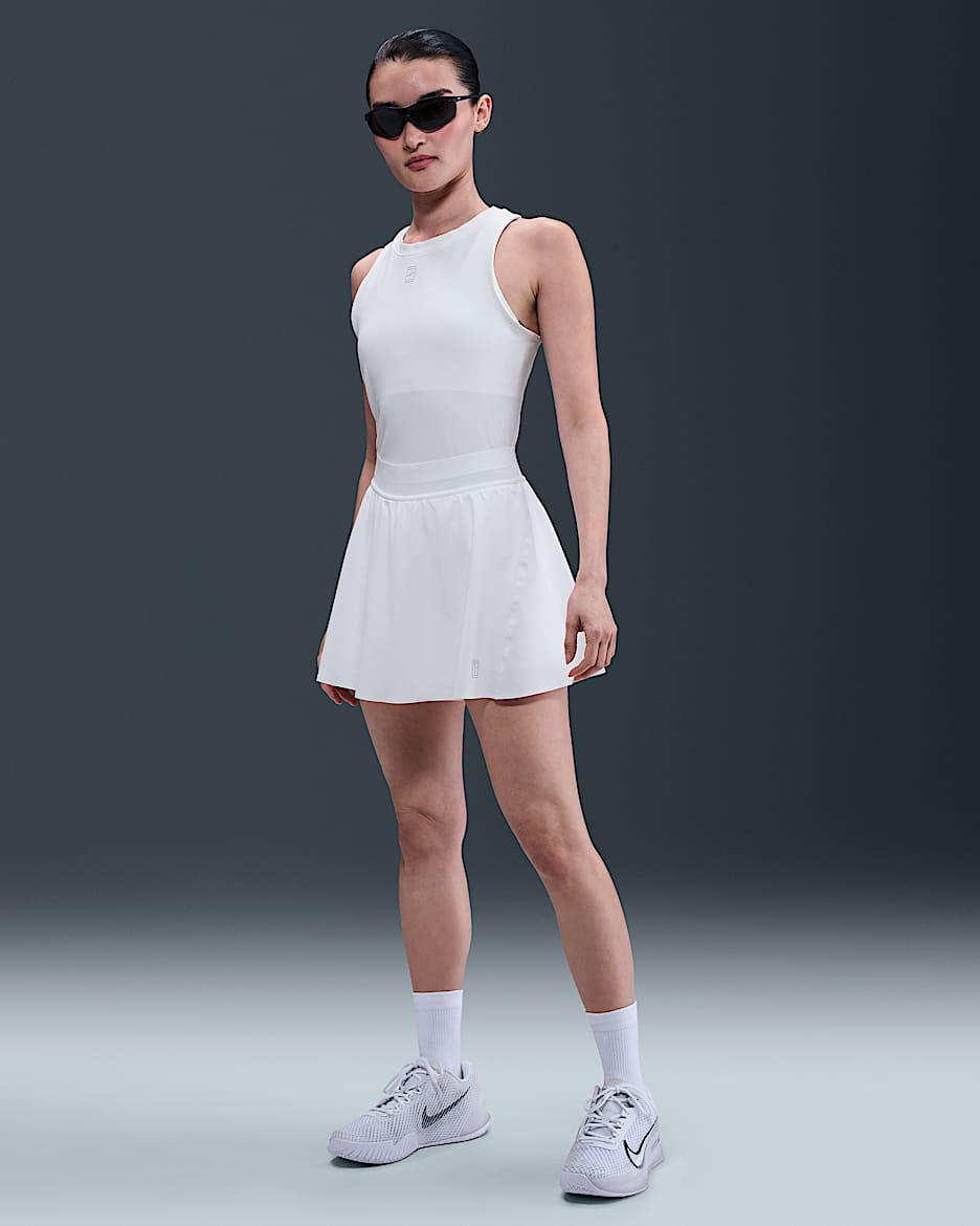 NikeCourt Advantage Dri-FIT 女子速干网球半身裙 - 白色/白色