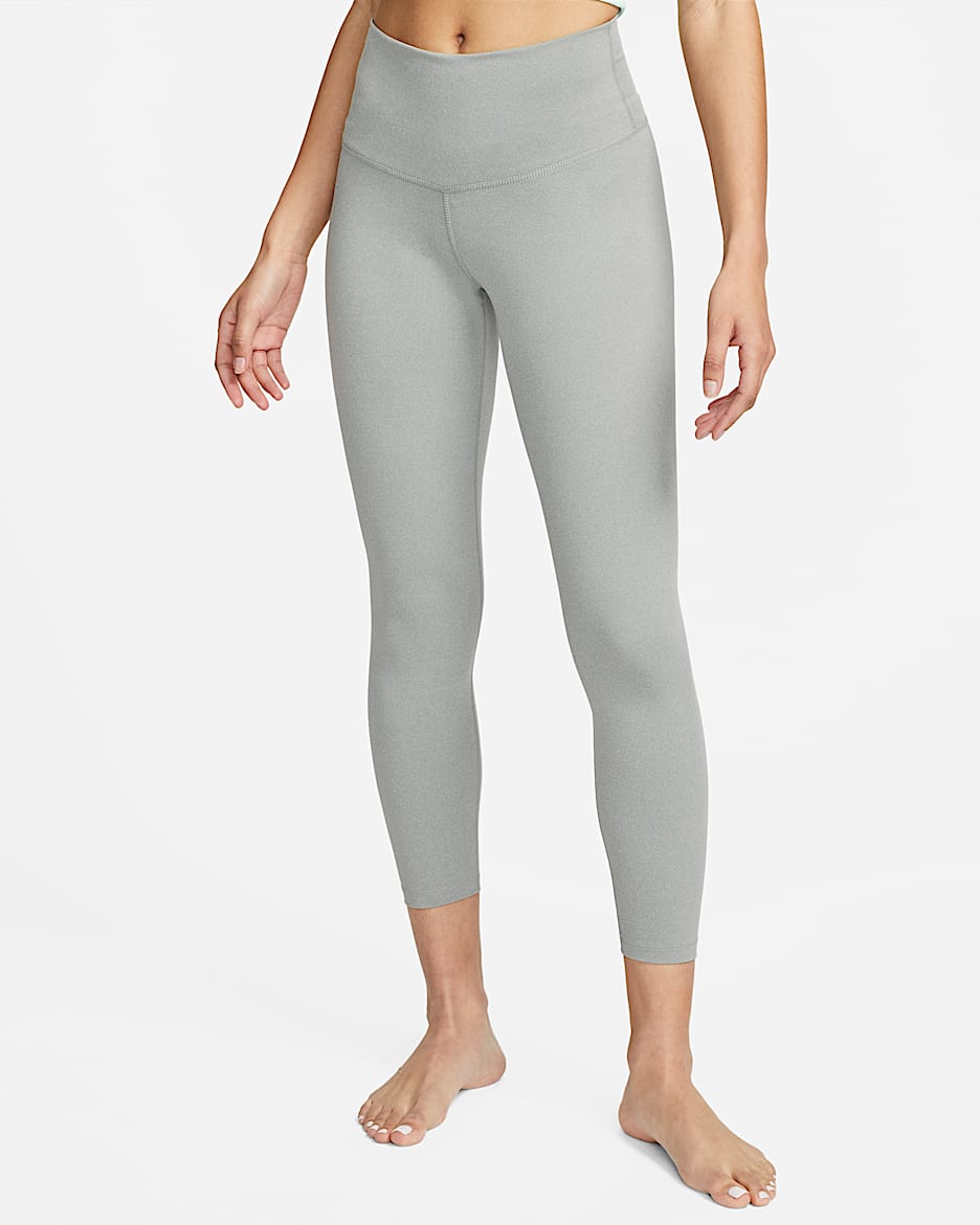 Nike Yoga 女子速干高腰九分紧身裤 - 微粒灰/调色/铁灰