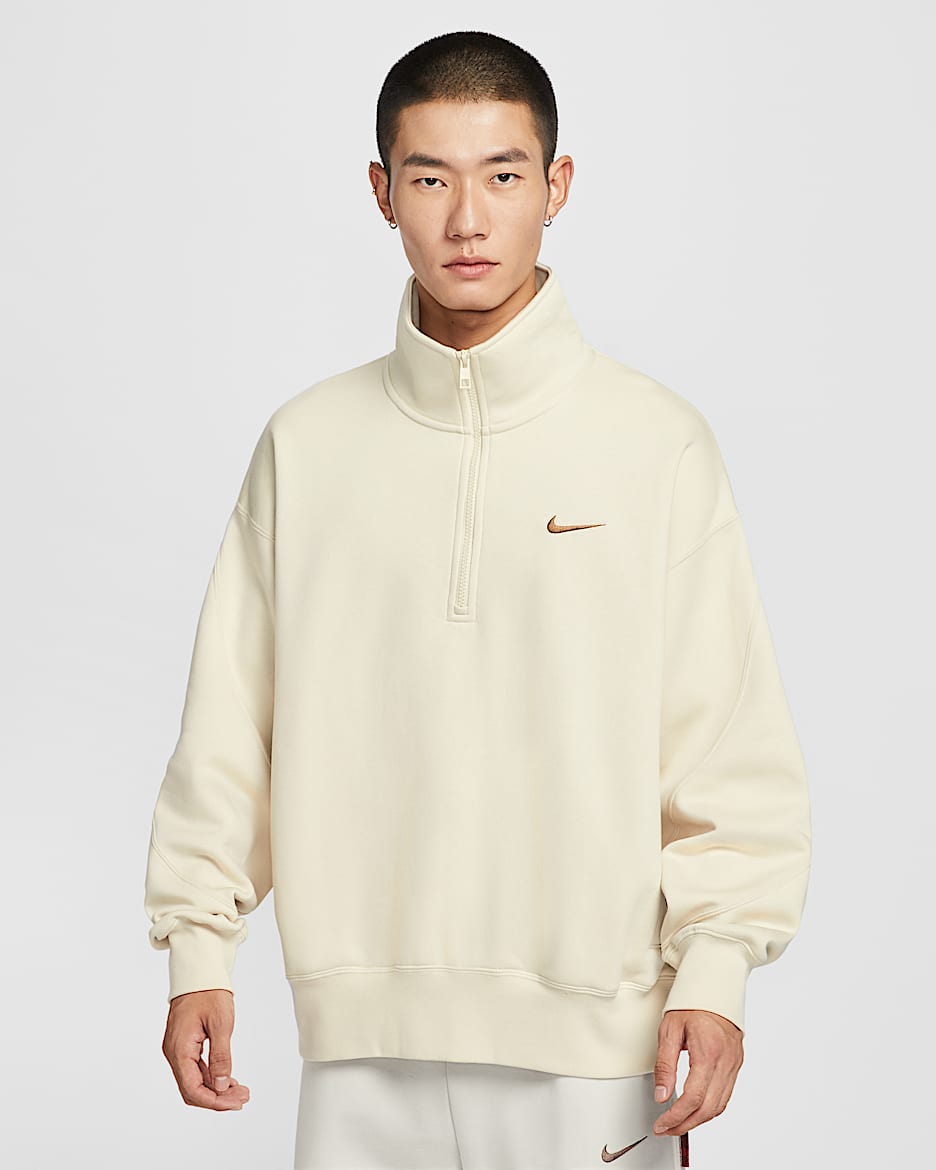 Nike Sportswear 男子 Oversize 风加绒运动衫 - 浅卡其