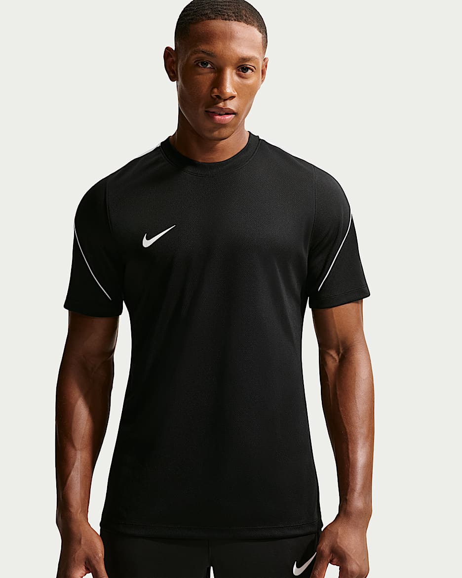 Nike Strike Dri-FIT 男子速干短袖足球上衣 - 黑/白色/白色/白色
