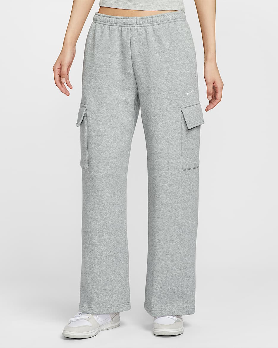 Nike Sportswear Phoenix Fleece 女子加绒工装运动裤 - 调色暗灰/调色/帆白