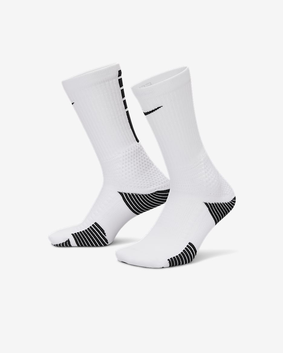 Nike Elite 2.0 舒适速干中筒运动袜（1 双） - 白色/黑/黑