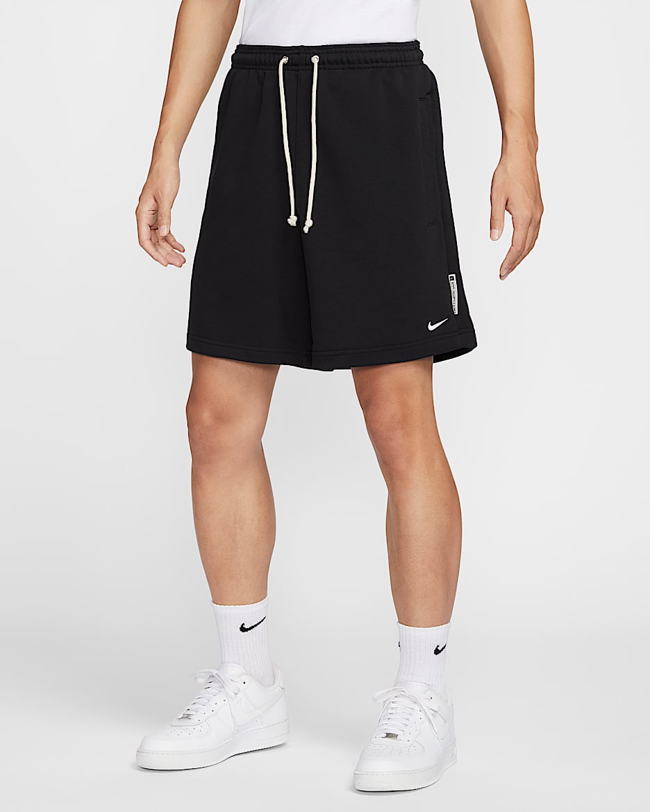 Nike Standard Issue Dri-FIT 男子透气速干针织篮球短裤 - 黑/淡象牙白