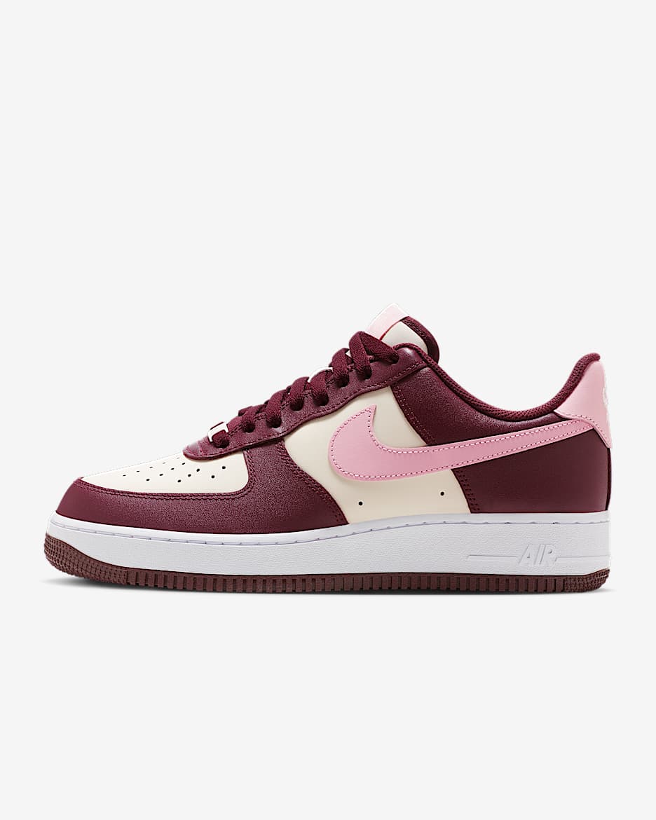 Nike Air Force 1 '07 男子空军一号运动鞋 - 淡象牙白/白色/夜褐红/中柔粉