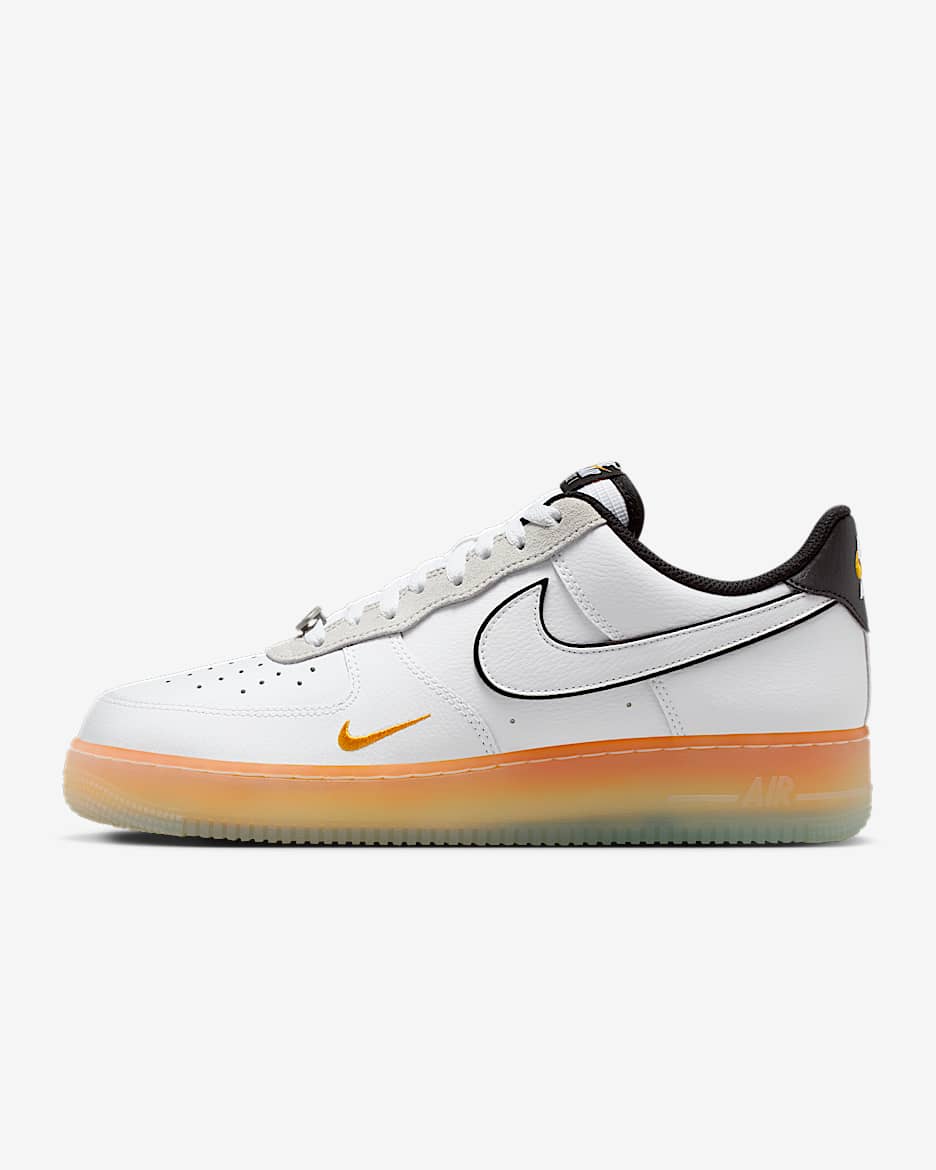 Nike Air Force 1 '07 男子空军一号运动鞋 - 白色/黑/橘皮黄/白色