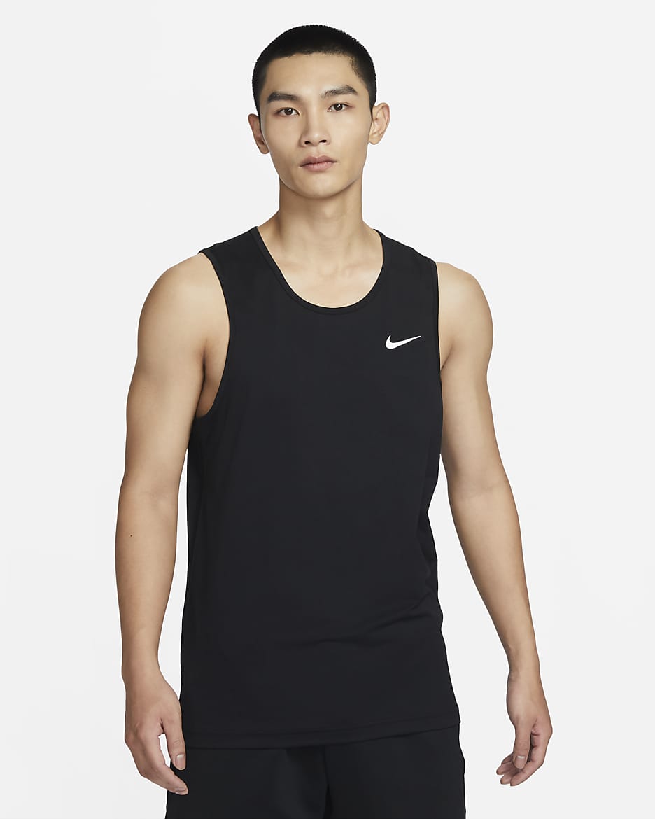 Nike Dri-FIT Hyverse 男子速干无袖训练背心 - 黑/白色