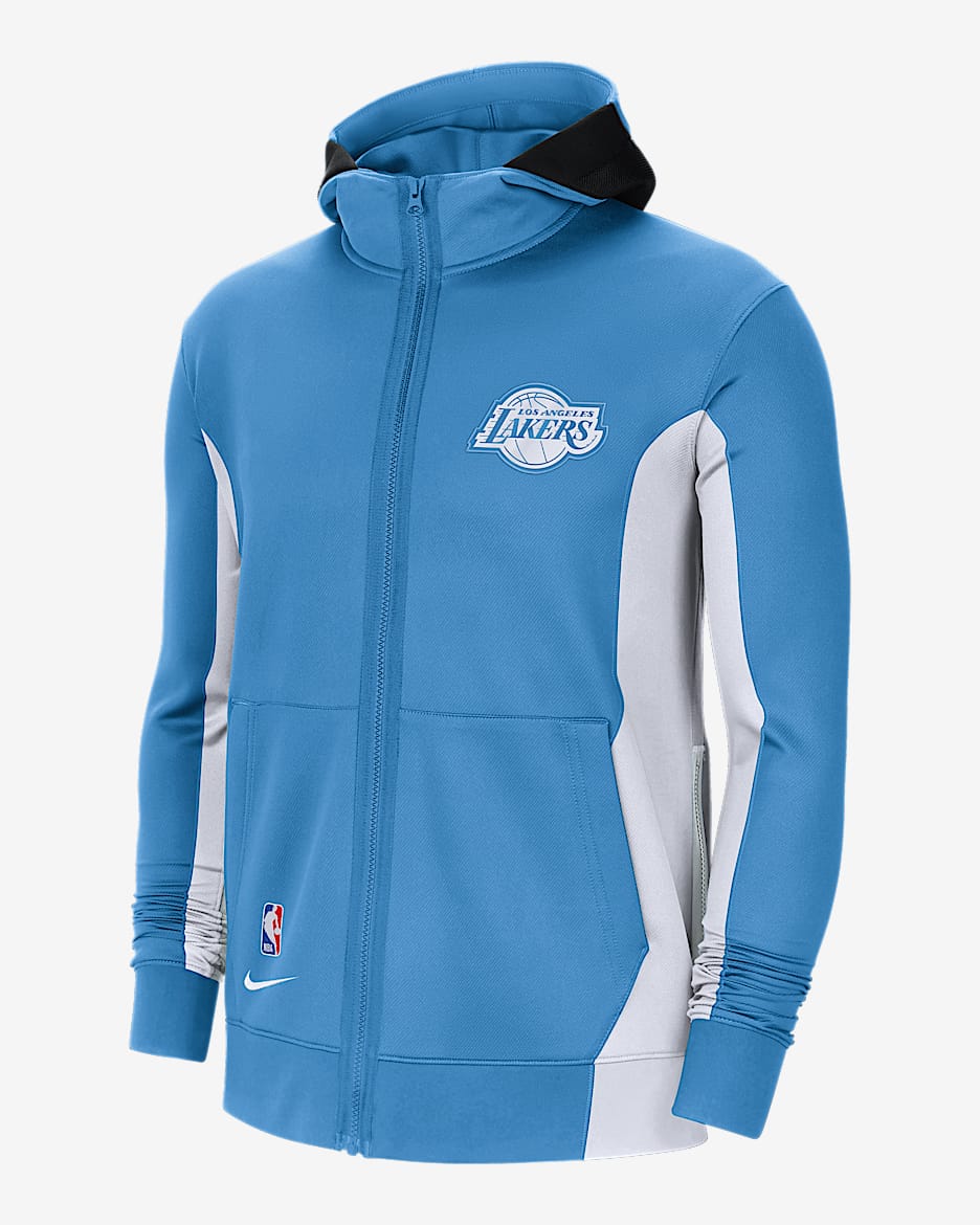 洛杉矶湖人队 Showtime City Edition Nike Therma Flex NBA 男子连帽衫 - 海岸蓝/白色/白金色/白色