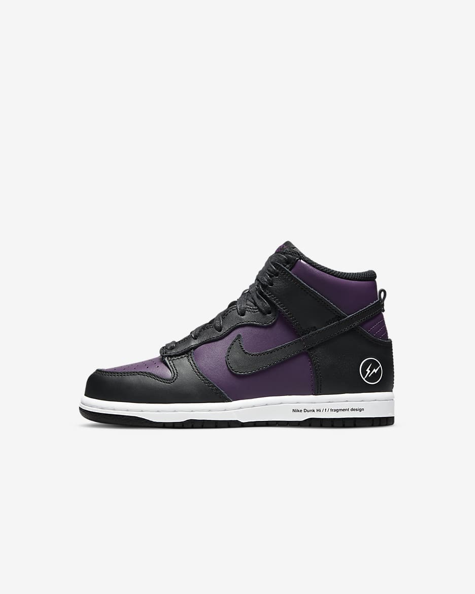 Nike Dunk HI / F (PS) 幼童运动童鞋 - 酒红/白色/黑