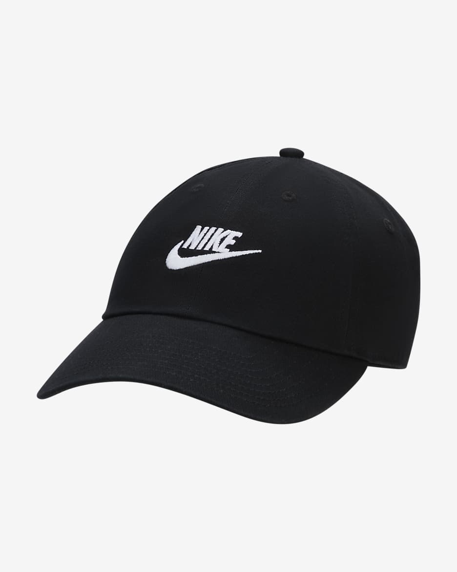 Nike Club Futura 软顶水洗运动帽 - 黑/白色