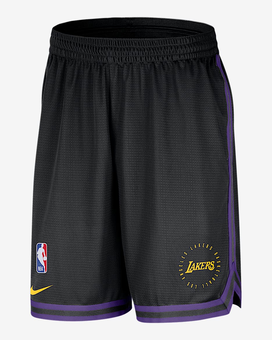 洛杉矶湖人队 DNA Nike NBA Dri-FIT 男子速干赛前短裤（无衬裤） - 黑/全域紫