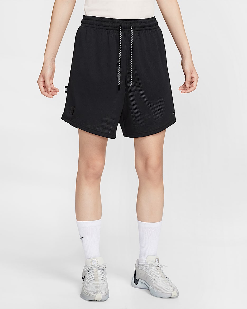 Sabrina Dri-FIT 萨布丽娜女子速干双面穿篮球短裤 - 黑/白色/黑/黑