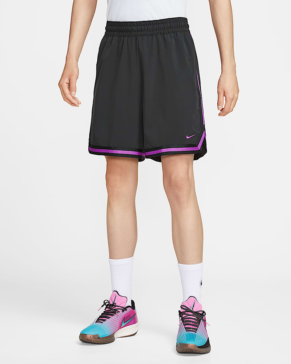 Nike DNA Dri-FIT 男子透气速干舒爽梭织篮球短裤 - 黑/黑/明亮紫