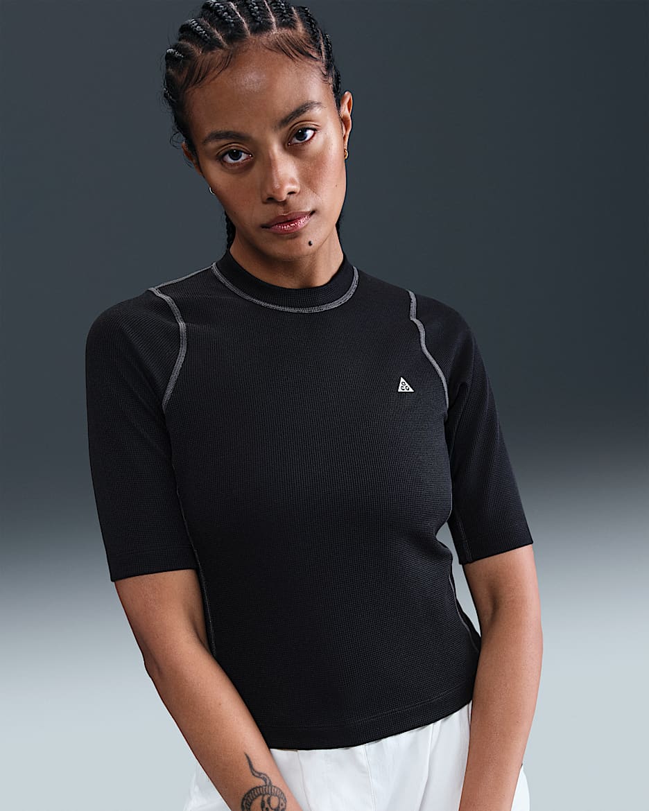 Nike ACG "Chinati" Dri-FIT ADV 女子防晒速干短袖上衣 - 黑/煤黑/煤黑/山峰白