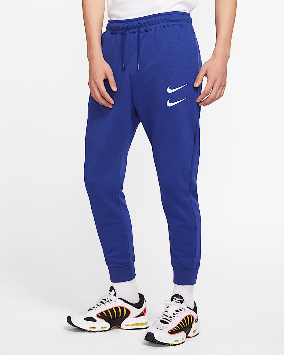 Nike Sportswear Swoosh French Terry 男子长裤 - 深宝蓝/白色