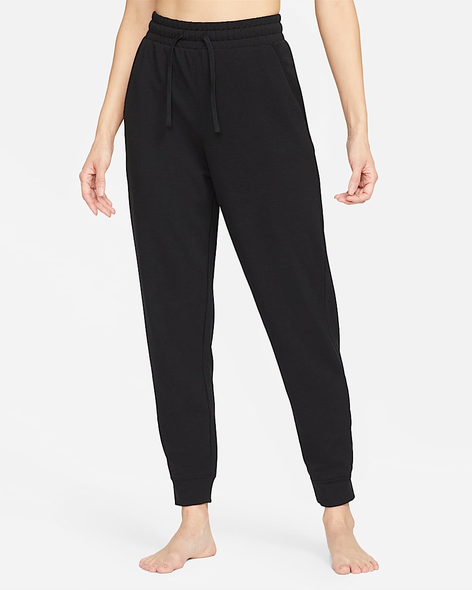 Nike Yoga Dri-FIT 女子速干针织九分裤 - 黑/铁灰