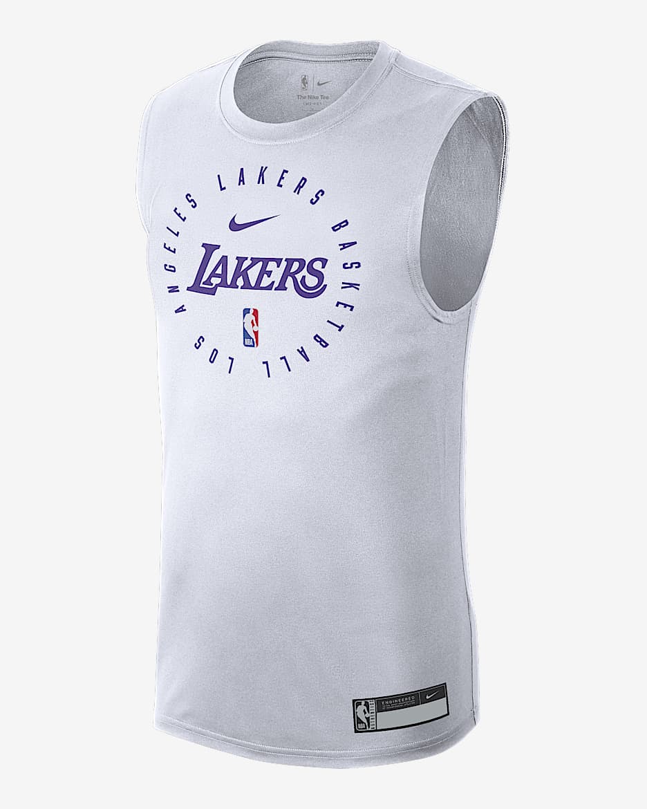 洛杉矶湖人队 Nike Dri-FIT NBA 男子速干无袖T恤 - 白色