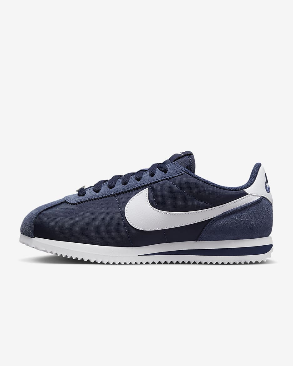 Nike Cortez Textile 郑钦文同款女子复古运动鞋 - 深藏青/白色