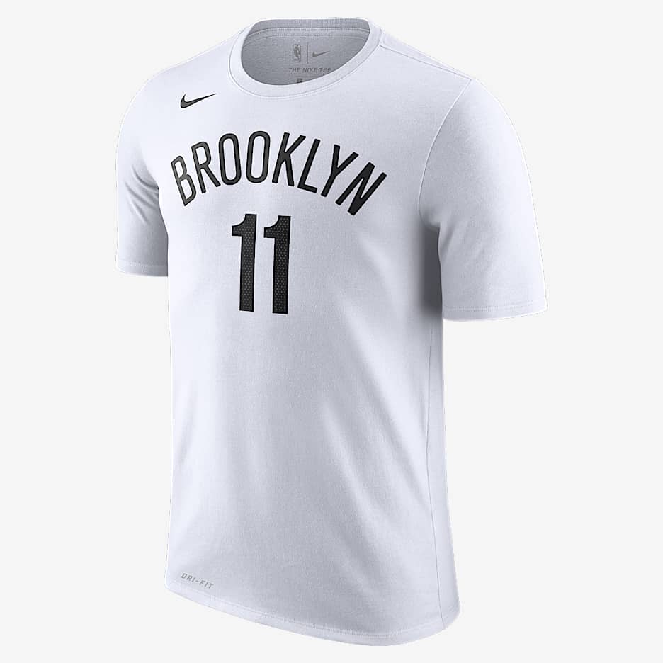 布鲁克林篮网队 Nike Dri-FIT NBA 男子T恤 - 白色