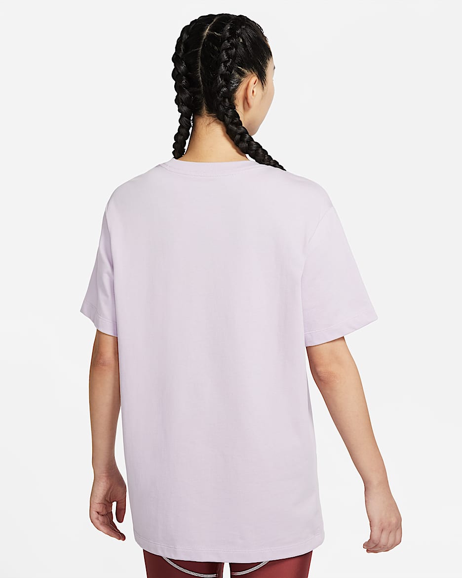 Nike Sportswear 女子 Oversize 风印花T恤 - 粉紫