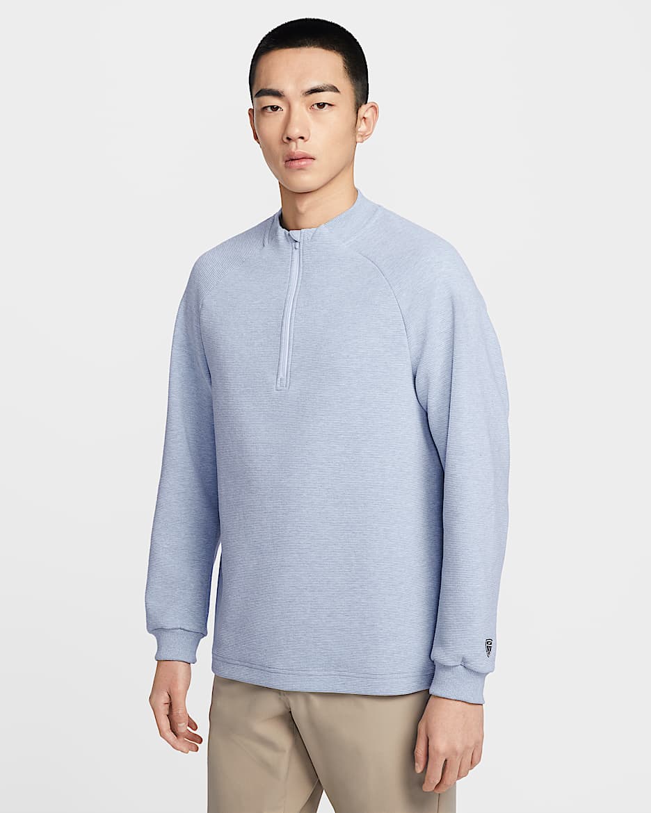 Nike Par Therma-FIT 男子防晒加绒高尔夫上衣 - 工作蓝/白色/氢蓝/黑