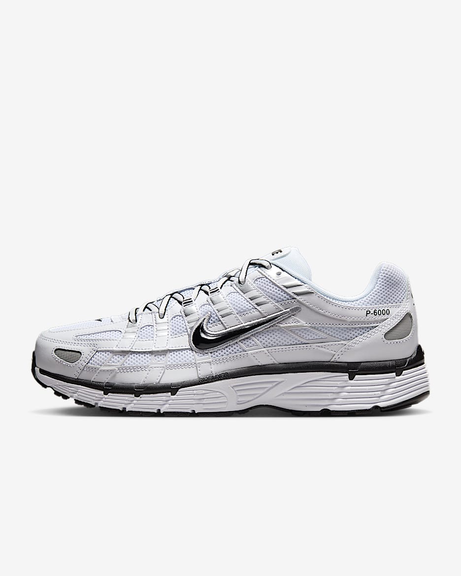 Nike P-6000 男子运动鞋 - 白色/金属银/黑/黑