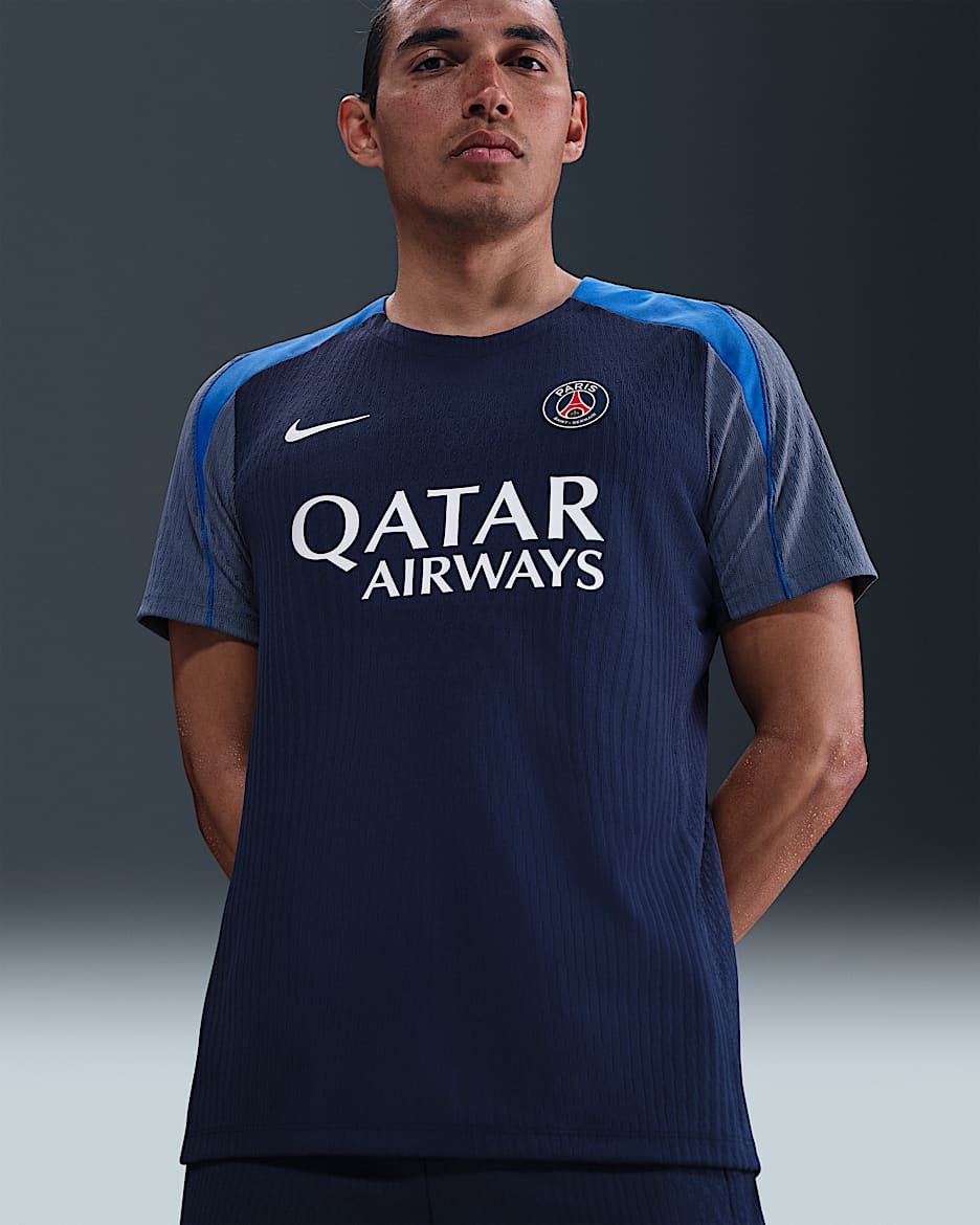 巴黎圣日耳曼 Strike Elite Nike Dri-FIT ADV 男子速干足球短袖上衣 - 深藏青/皇家蓝/白色