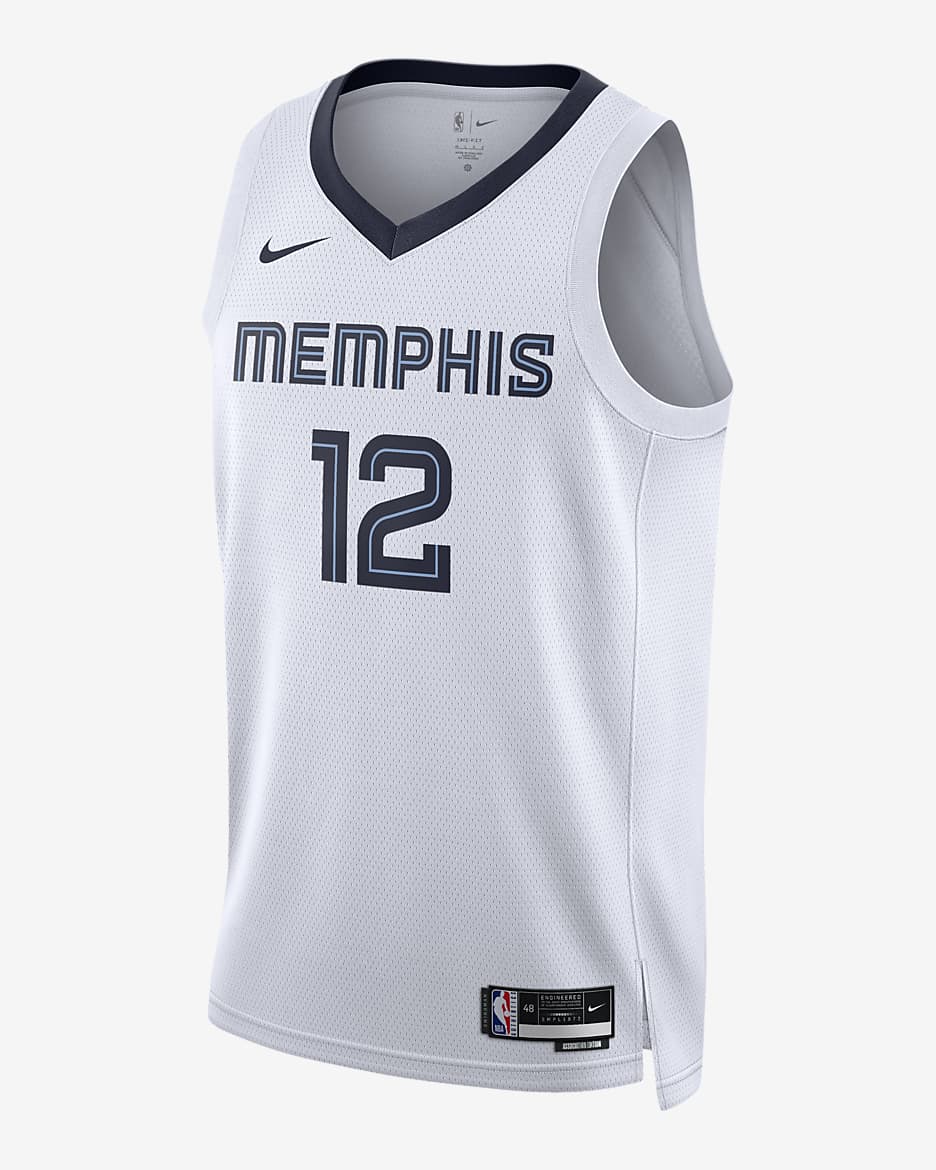 孟菲斯灰熊队 Association Edition Nike Dri-FIT NBA Swingman Jersey 男子速干球衣 - 白色