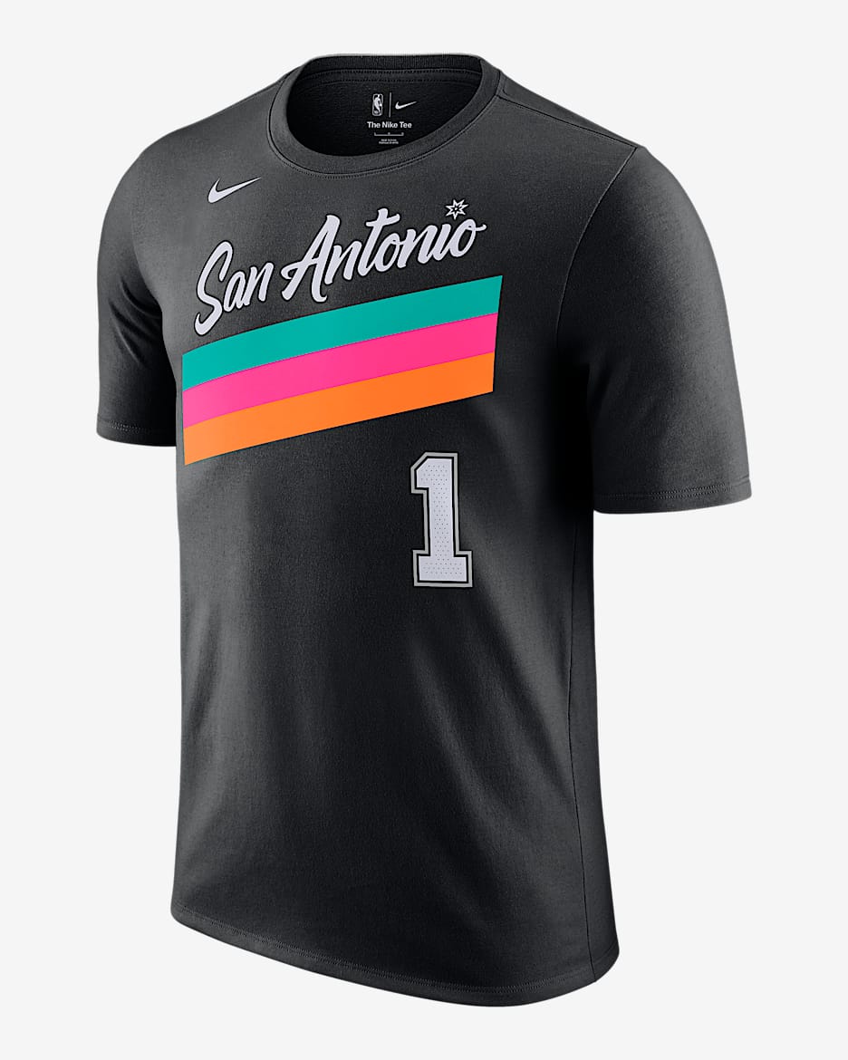 圣安东尼奥马刺队 Essentials City Edition Nike NBA 男子短袖T恤 - 黑