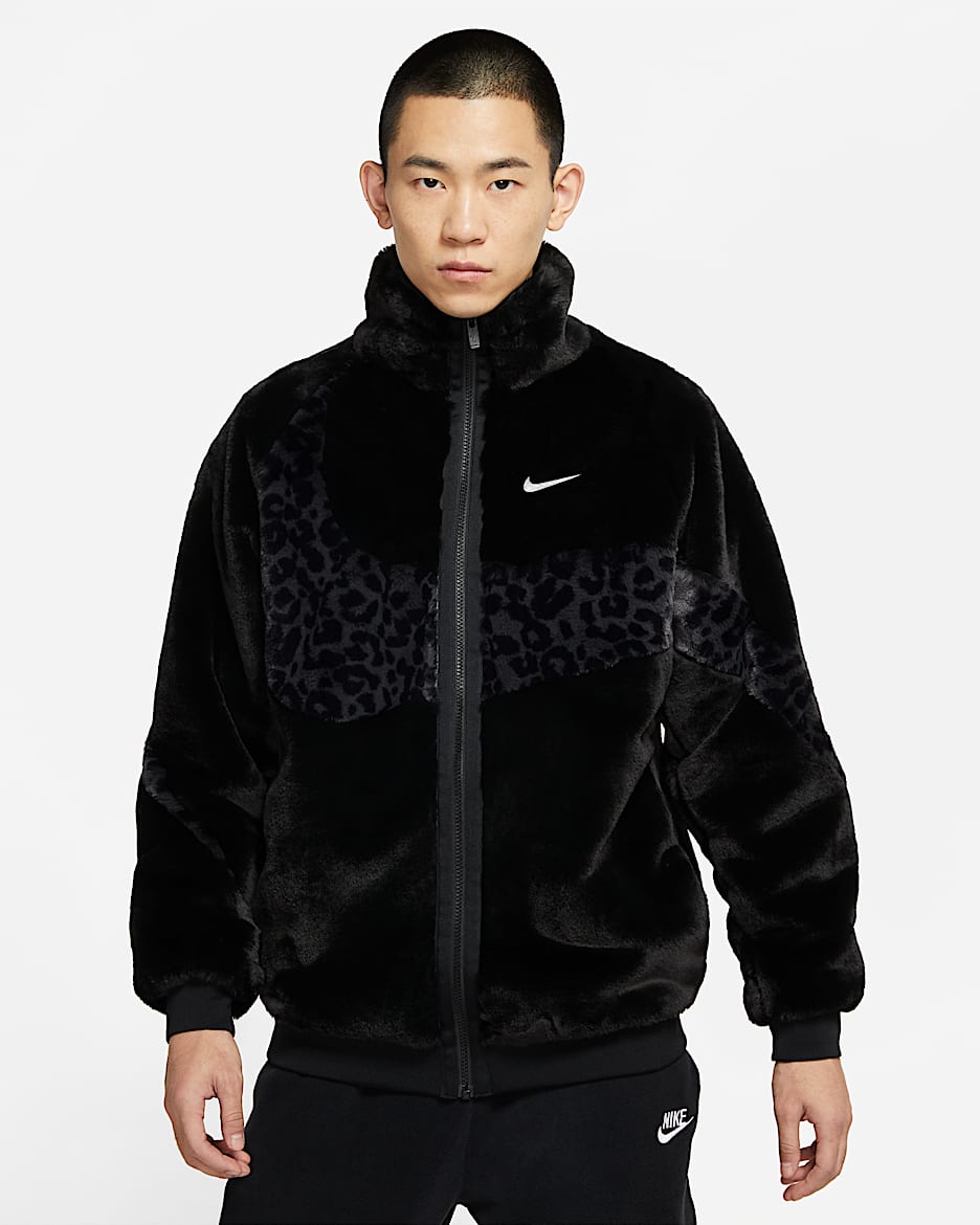 Nike Sportswear Swoosh 男子全长拉链开襟夹克 - 黑