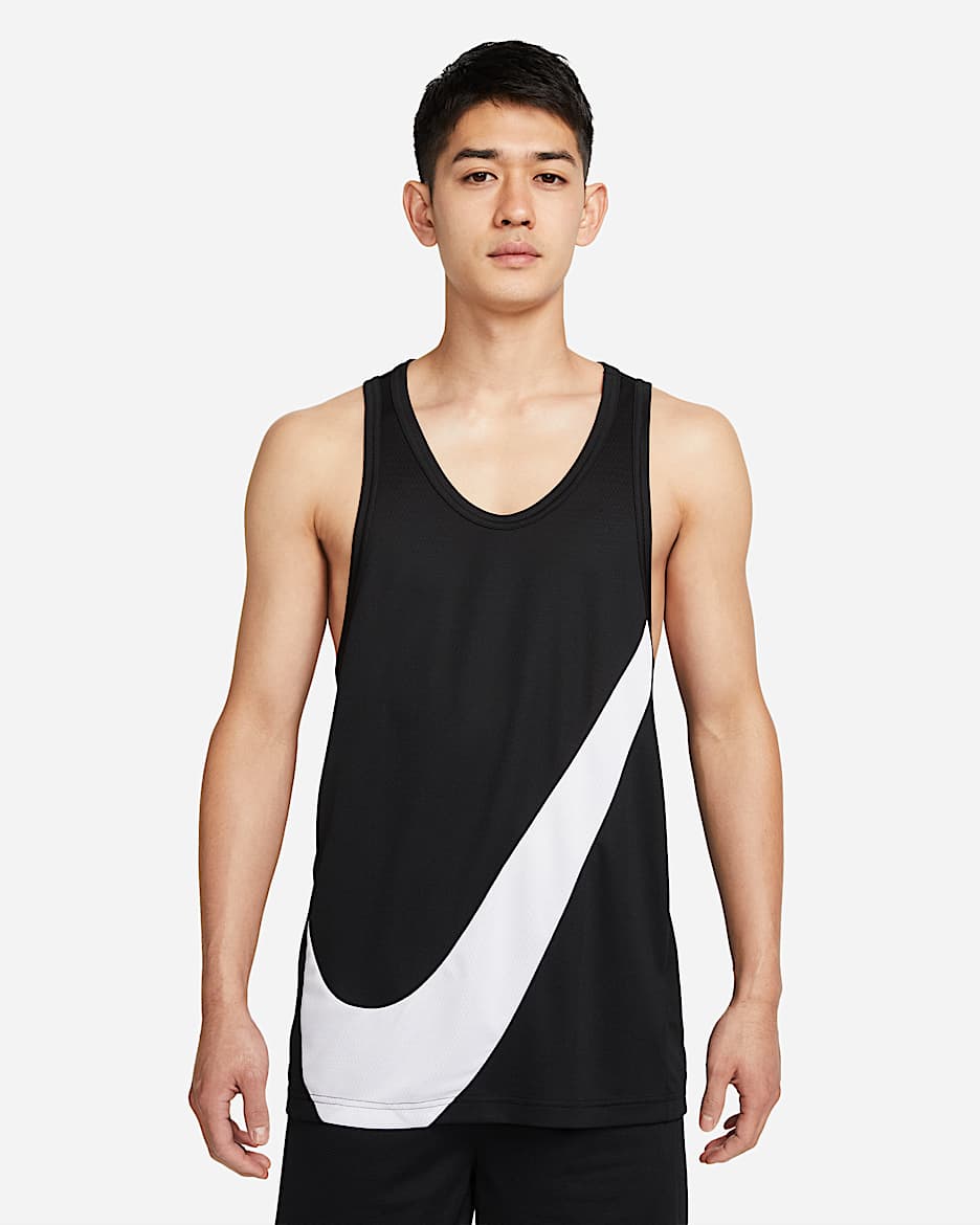Nike Dri-FIT Crossover 男子篮球球衣透气速干 - 黑/黑/白色