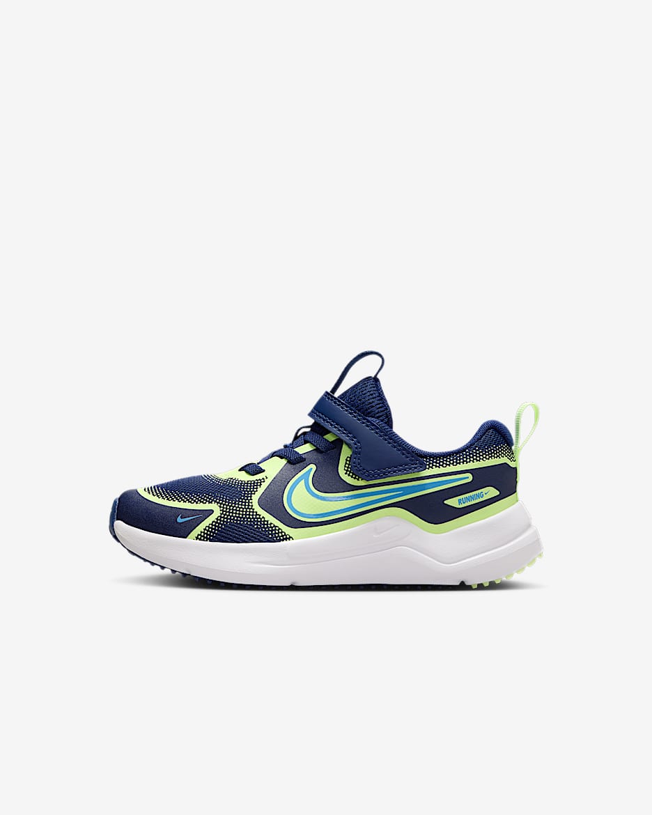 Nike Cosmic Runner 耐克宇宙一号幼童易穿脱运动鞋 - 空间蓝/微黄绿/大学蓝