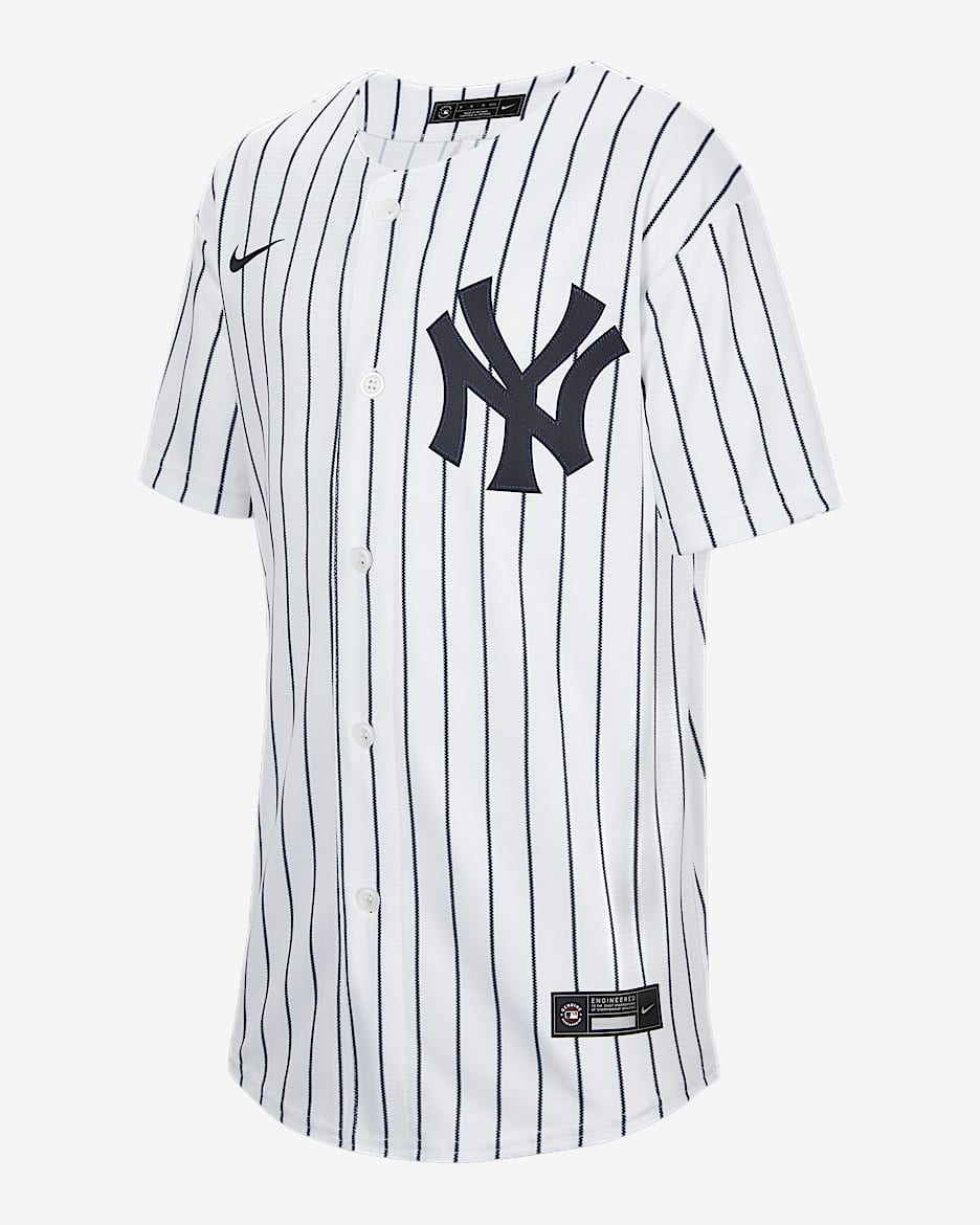 纽约洋基队主场 Nike MLB Jersey 大童（男孩）球衣 - 白色