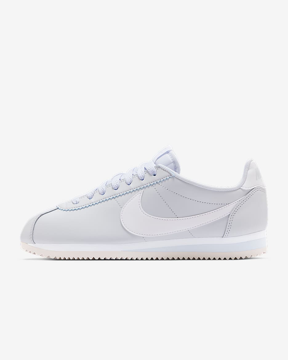 Nike Classic Cortez Leather 女子运动鞋 - 足球灰/白色