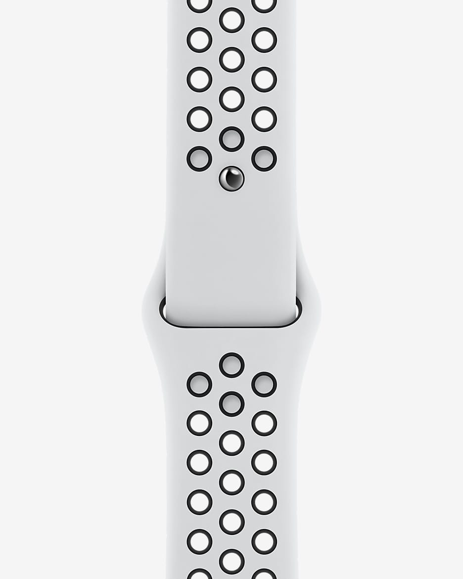 41 毫米白金色/黑色 Nike 运动表带 - 标准号 - 白金色/黑