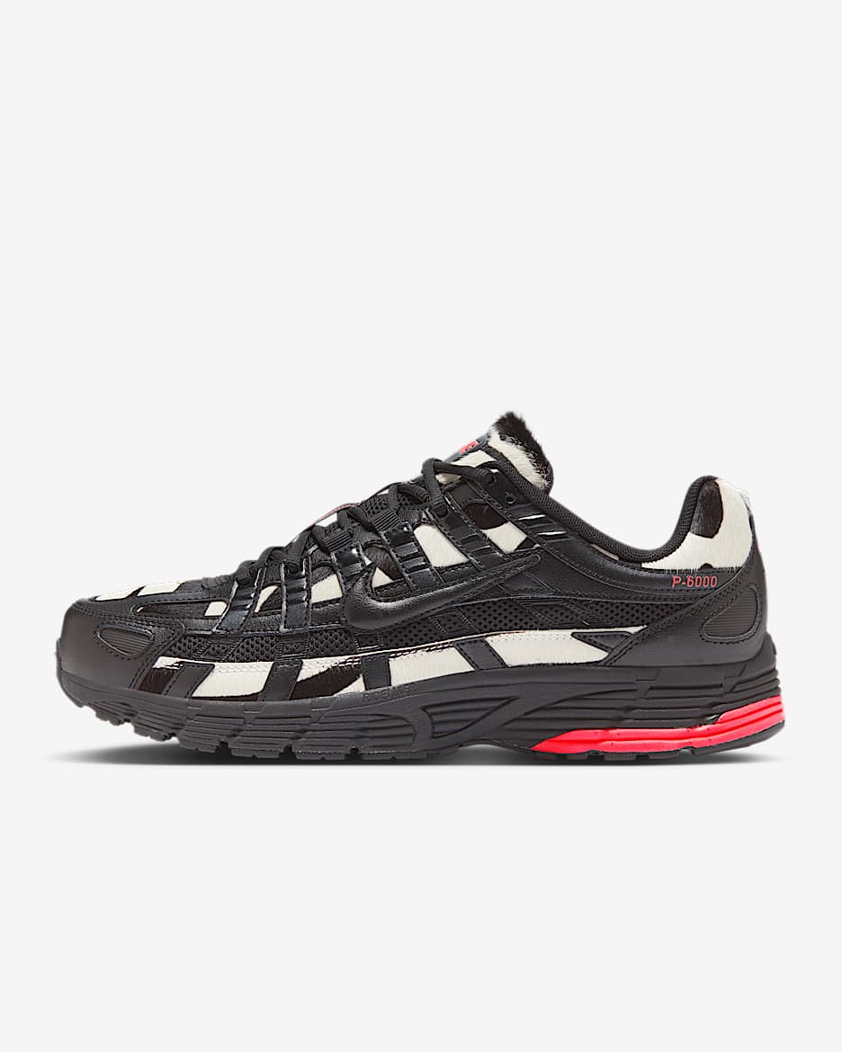 Nike P-6000 男子运动鞋 - 黑/黑/太阳红/黑