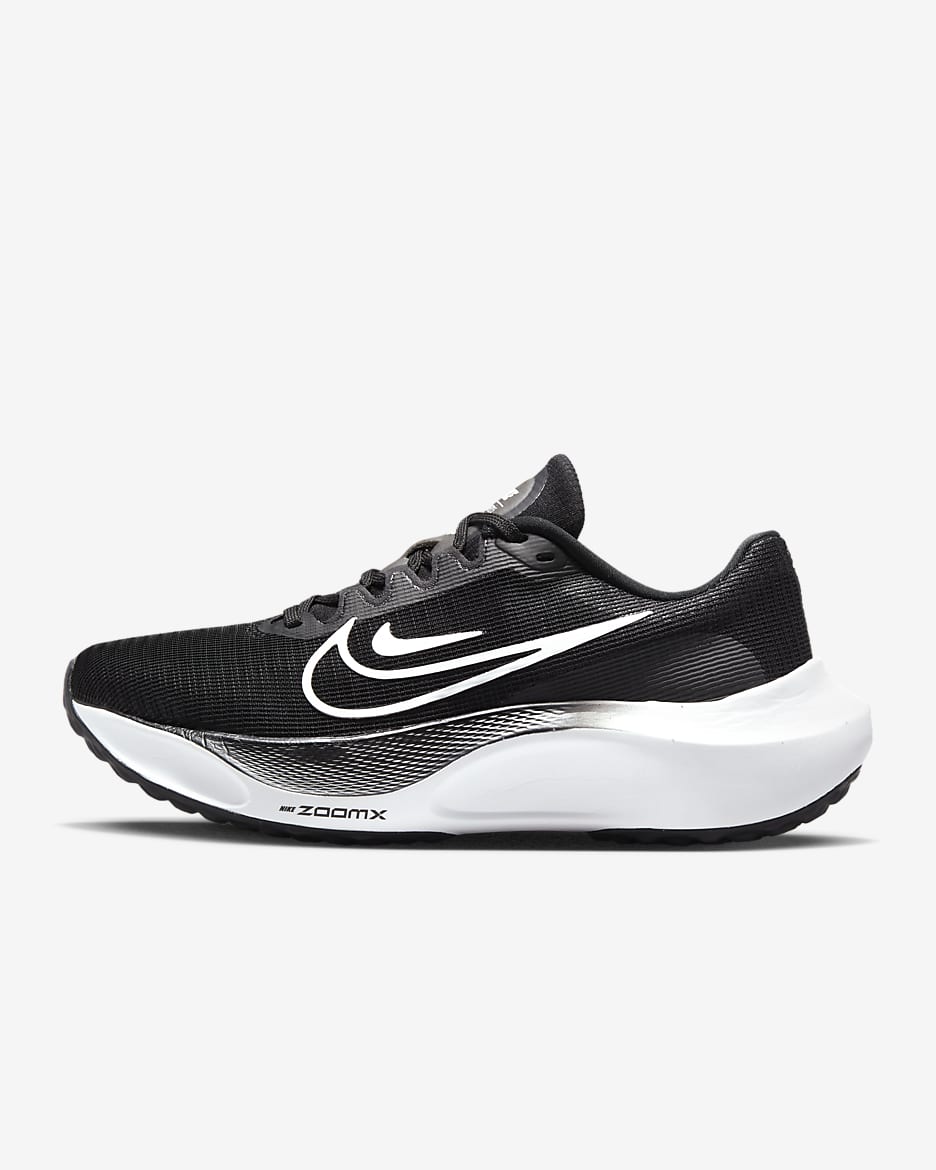 Nike Zoom Fly 5 女子公路跑步鞋 - 黑/白色