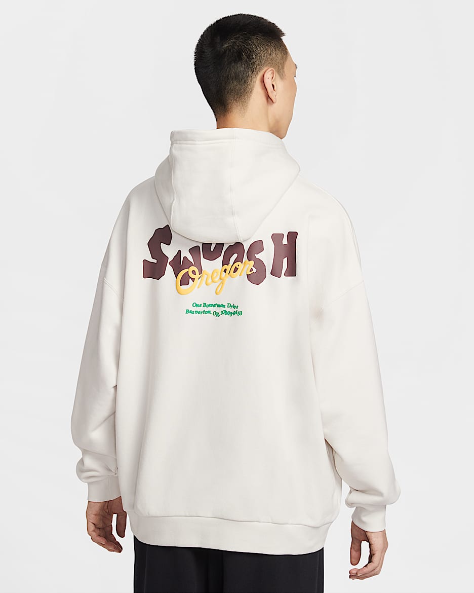 Nike Sportswear 男子 Oversize 风法式毛圈套头连帽衫 - 幻影灰白