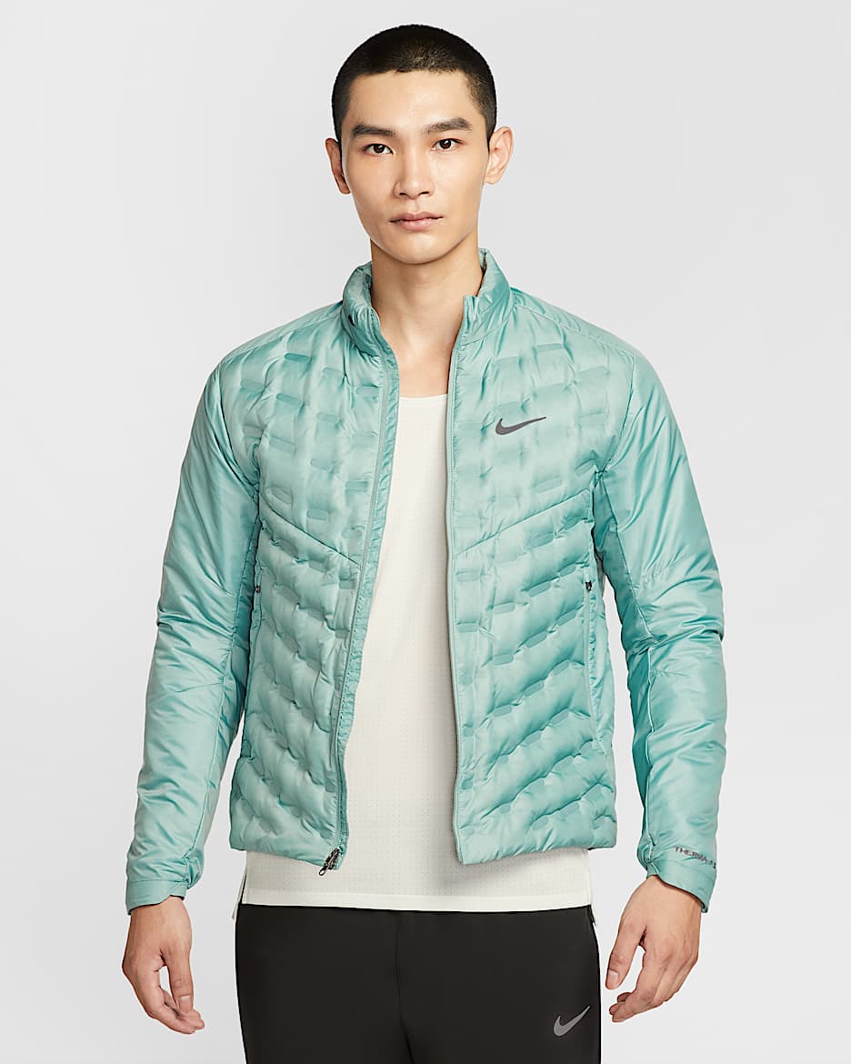 Nike Therma-FIT ADV AeroLoft Repel 男子羽绒拼接拒水跑步夹克 - 加农绿