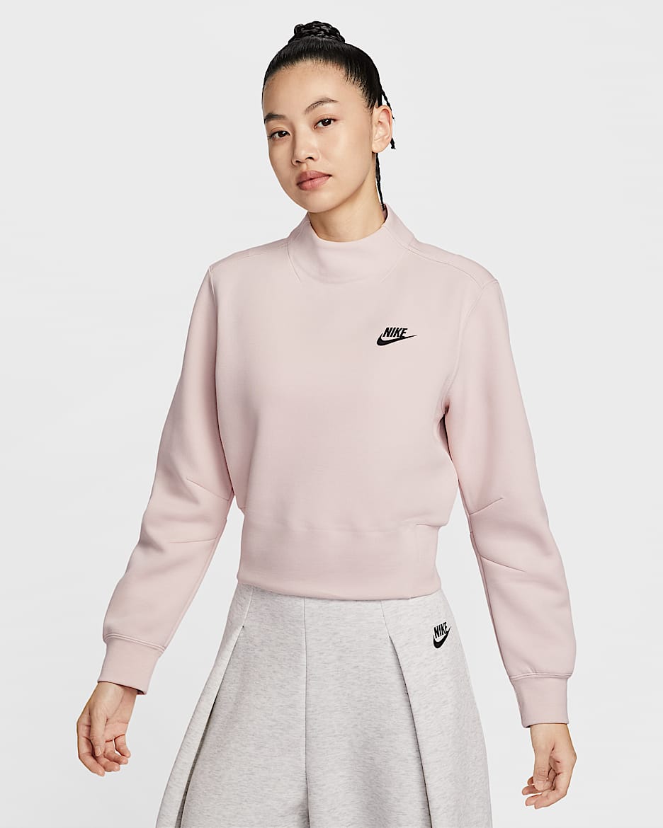 Nike Tech 女子针织企领上衣 - 砂岩灰粉/黑