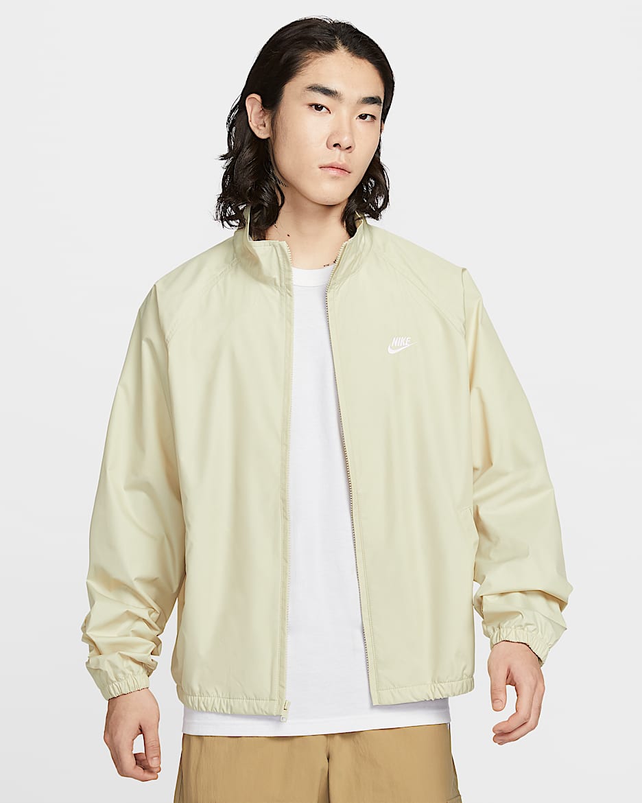 Nike Sportswear Club Roscoe 男子全长拉链开襟夹克 - 浅卡其/白色