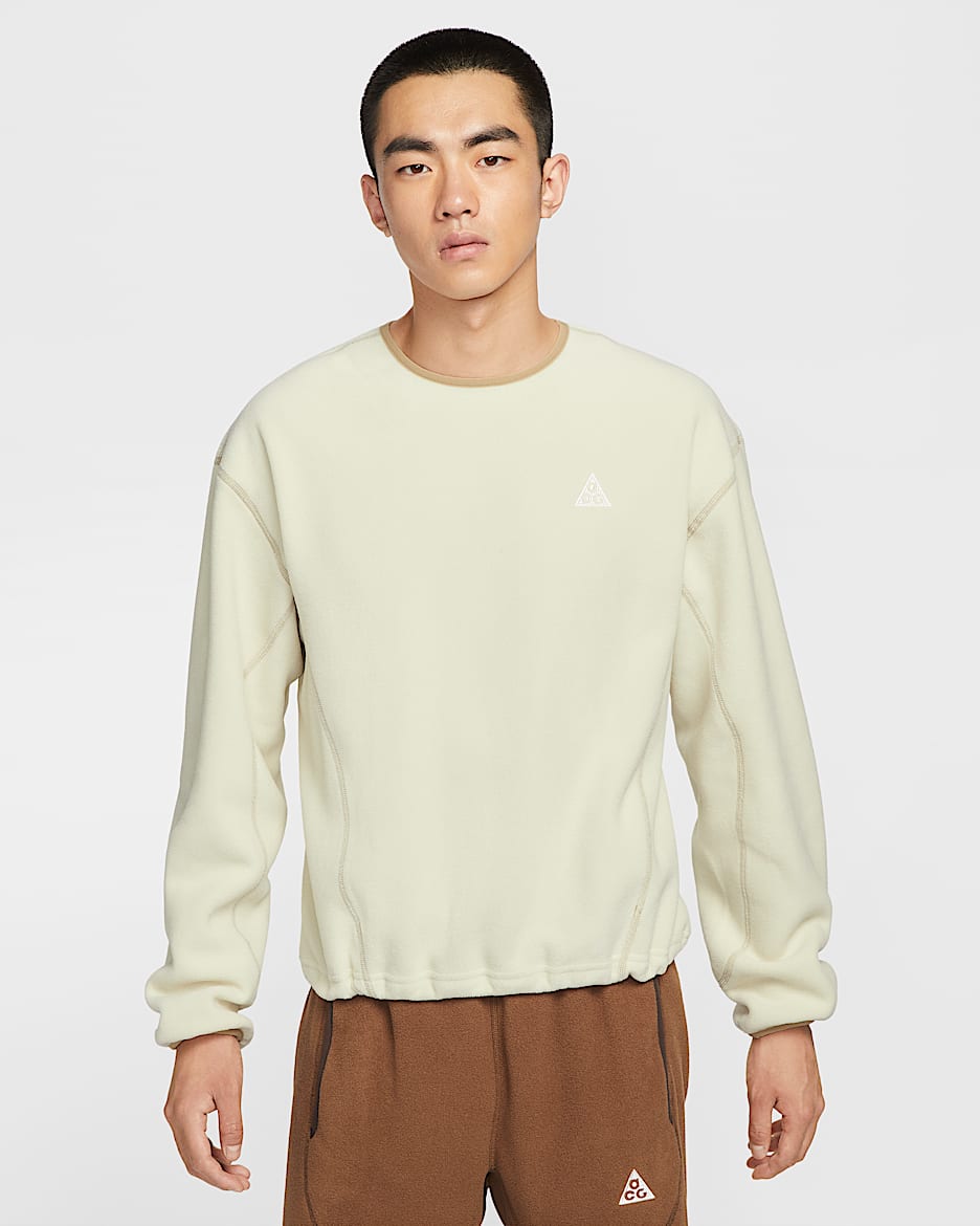 Nike ACG "Wolf Tree" 男子摇粒绒圆领上衣 - 浅卡其/杏茶色/山峰白