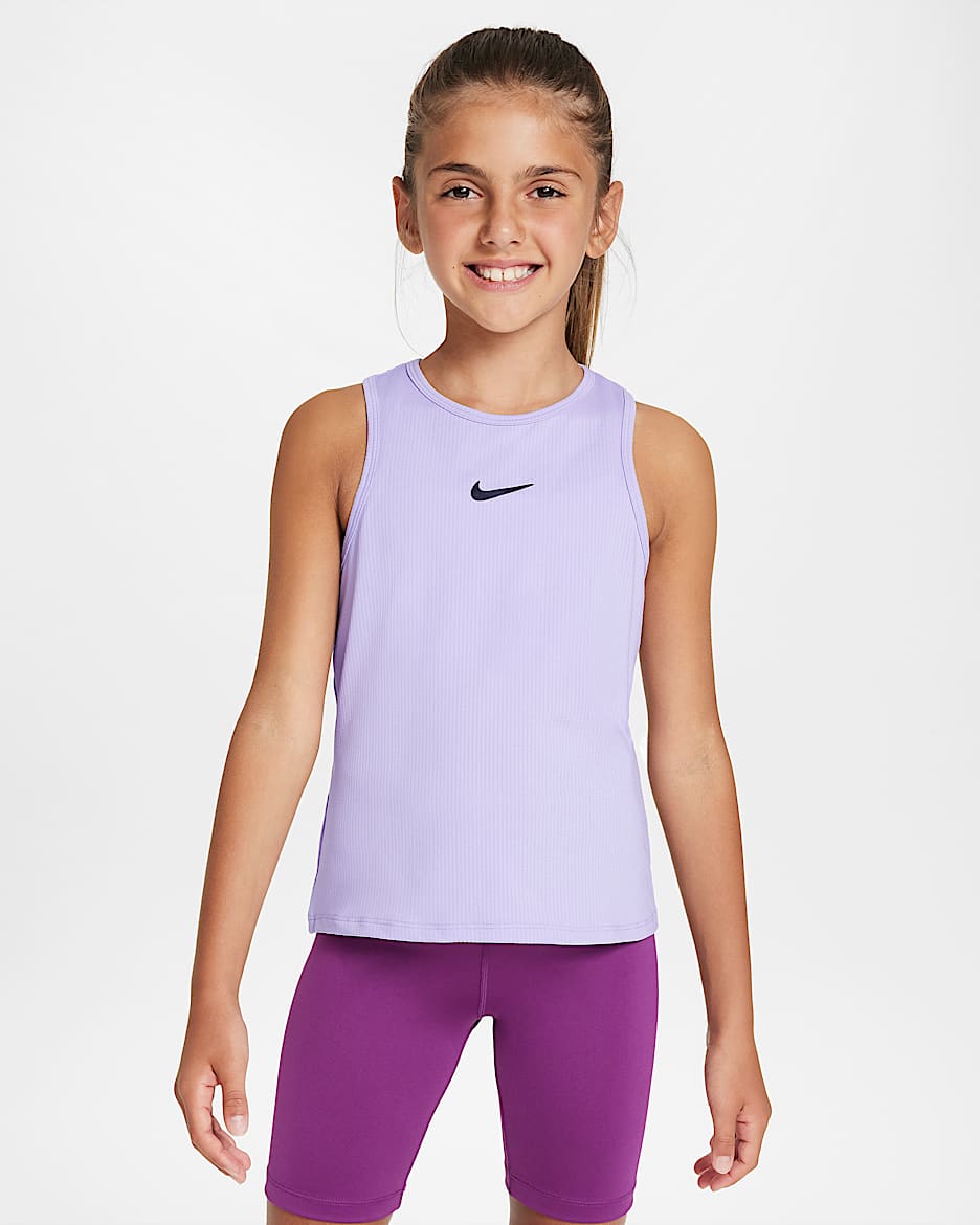 Nike Victory Dri-FIT 大童（女孩）速干网球背心 - 绣球花紫/黑