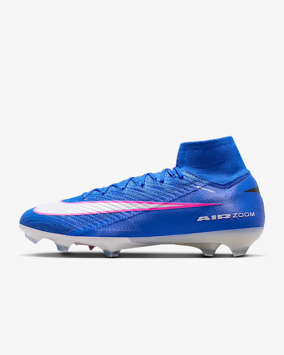 Nike Mercurial Superfly 10 Elite 耐克刺客系列 FG 天然硬质草地高帮足球鞋 - 赛车蓝/白色